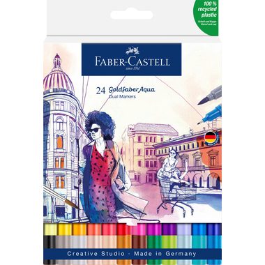 FABER-CASTELL Goldfaber Dual Marker 164624 24 couleurs, Etui