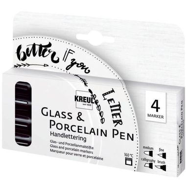 KREUL Porzellanmarker CKH16480 Handlettering, 4er Set