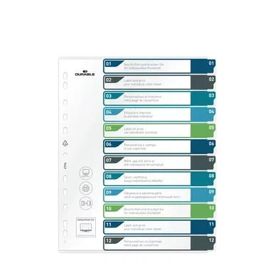 DURABLE Register A4+ 679627 mehrfarbig 1-12