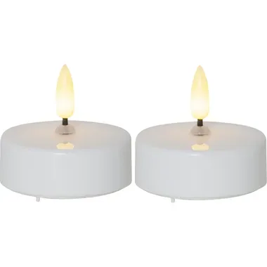 STAR TRADING LED Teelicht Flamme 5.8cm 12.063-06 weiss 2 St&uuml;ck