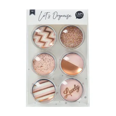I AM CREATIVE Magnet Love Let`s Organize MAA4035.60 Glas, 3x1cm 6 St&uuml;ck