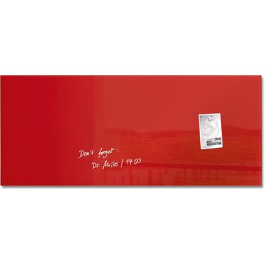 SIGEL Glas-Magnetboard GL242 rot 1300x550x15mm