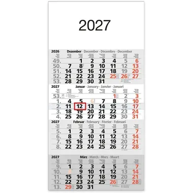 B&Uuml;HNER 4-Monatskalender 2026 M4MF-R-BLOCK ML 30x59cm