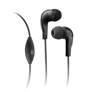Kabelheadset mit Klinkenanschluss 3,5mm, eingebautem Mikrofon, Taste zum Annehmen + Beenden von Anrufen