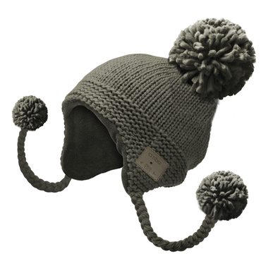 Mütze mit Pompons, Zöpfen und kabellosen Ohrhörern