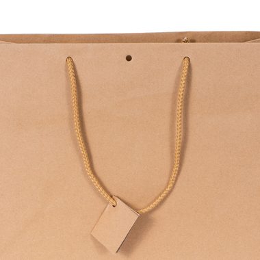 Geschenktragetasche mit Etikette in Braun 520x160x400mm