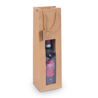Tragetasche mit Fenster für 1x 1.5l Flasche mit Flaschenhöhe 390mm & Ø110mm