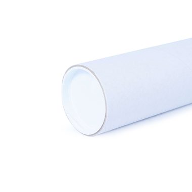 Versandhülse aus Vollkarton in Weiss mit Länge 625mm & Ø70mm