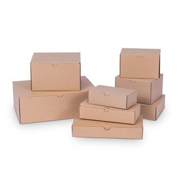 Klappdeckelbox aus Karton in braun 232x165x100mm