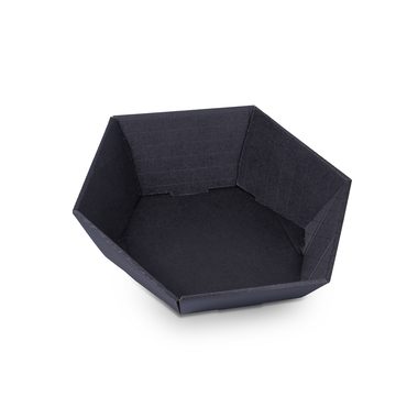 Sechseckiger Geschenkkorb in schwarz 465x415x155mm