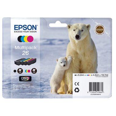 EPSON Multipack Tinte CMYBK T261640 XP 700/800 300/220 Seiten