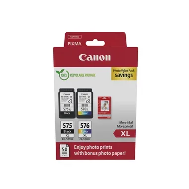CANON Photo Value Pack XL BKCMY PGCL575/6 Pixma TR4750i GP-501 50Bl.