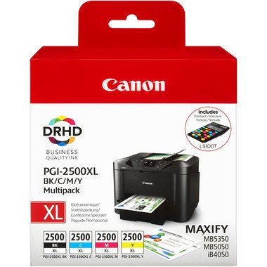 CANON Multipack Tinte XL BKCMY PGI-2500XL MAXIFY MB5050/5350 128.8ml
