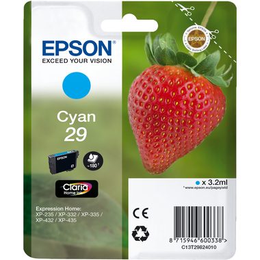 Epson Tinte T2982, 29 Original Cyan C13T29824012