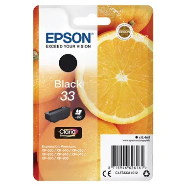 EPSON Tintenpatrone schwarz T333140 XP-530/630/830 250 Seiten