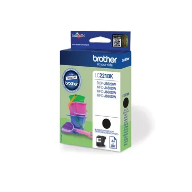 BROTHER Tintenpatrone schwarz LC-221BK MFC-J480/680/880 260 Seiten