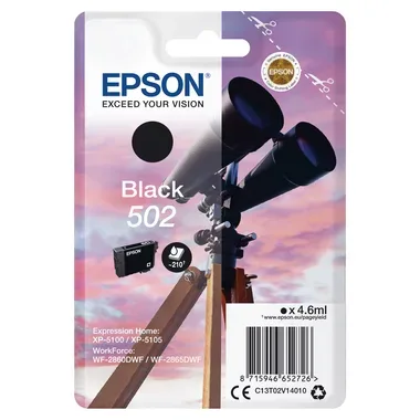 EPSON Tintenpatrone 502 schwarz T02V140 WF-2860/XP-5100 210 Seiten