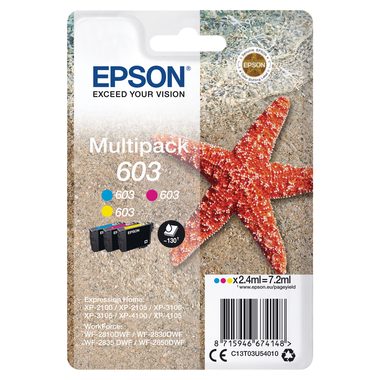 EPSON Multipack Tinte 603 CMY T03U54010 XP-2100 130 Seiten