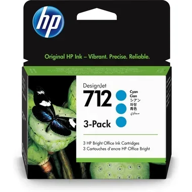 HEWLETT PACKARD - HP Tintenpatrone 712 cyan 3ED77A DesignJet T230/250/630 3 Stück, One Size