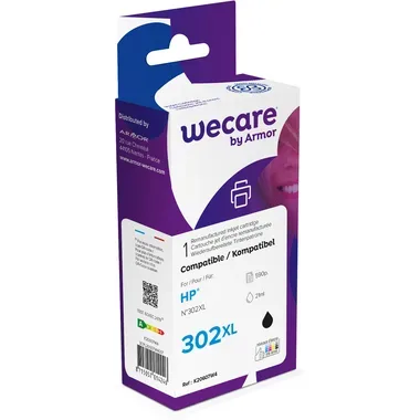 WECARE Tinte 302XL rebuilt schwarz F6U68AEWE zu HP OfficeJet 3830 21ml