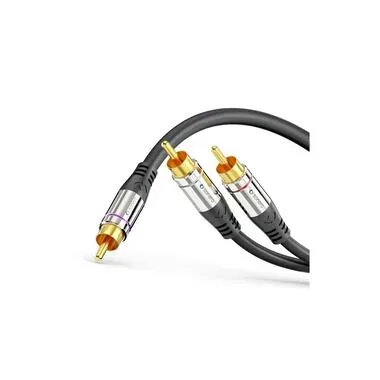 sonero - Subwoofer Stereo / Mono Y-Kabel Cinch - Cinch 1 m, Schwarz, One Size