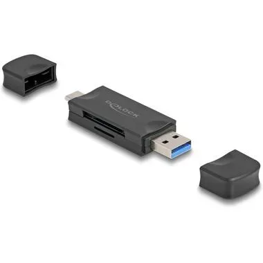 Delock Card Reader Extern USB-C / A für SD und Micro SD