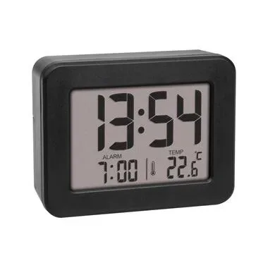 TFA Dostmann 60.2044.01 Quarz Wecker Schwarz Alarmzeiten 1