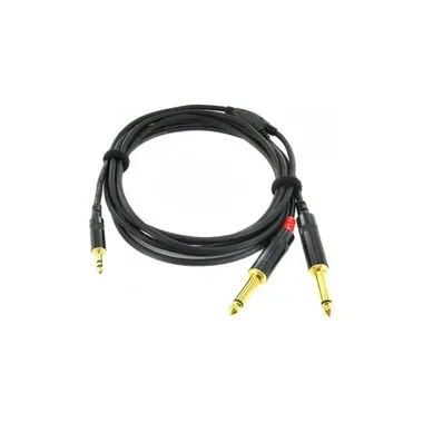 Cordial - CFY 1.5 WPP - Y-Adapterkabel 3.5mm Klinke - 2x 6.3mm Mono-Klinke, Schwarz, One Size