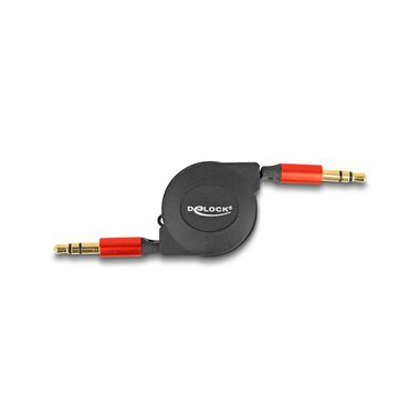 Delock Audio-Kabel aufrollbar 3.5 mm Klinke - 3.5 mm Klinke 0.9 m