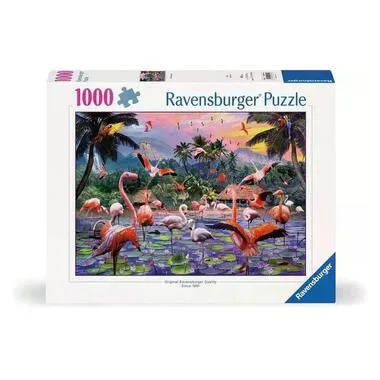 Ravensburger - Puzzle, Pinke Flamingos - 1000 Teile, Multicolor