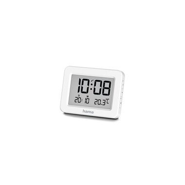 hama 00222205 Digitaler Wecker Kos, LCD, Weiß