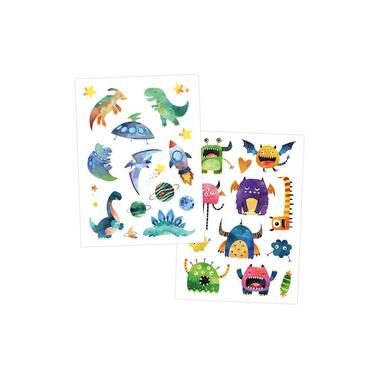 Papierdrachen Tattoo Set Metallic – Bagger & Dino