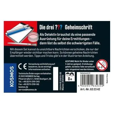 Kosmos Experimentierkasten Die drei ??? Geheimschrift