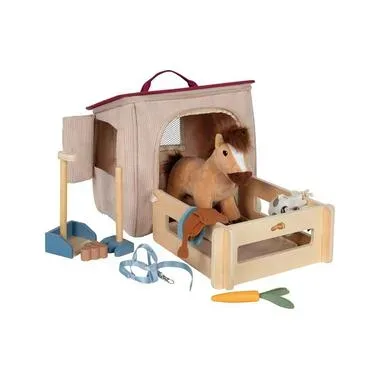 Spielset Pferd mit Stall und Zubehör in der Tasche