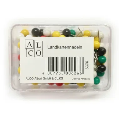 ALCO Landkartennadel 5x16mm 626 assortiert 100 St&uuml;ck