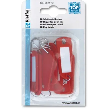RIEFFEL Schl&uuml;sseletiketten 8034SB/10 10 St&uuml;ck rot