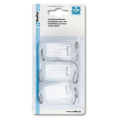 RIEFFEL Schl&uuml;sseletiketten 38x22mm KT1000SB/10T transparent 10 St&uuml;ck