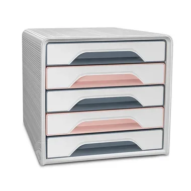 CEP Schubladenbox Smoove Mineral 1071111681 5 Schubladen weiss/grau/pink