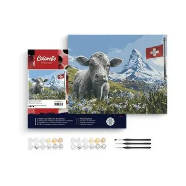 Colorelle Malen nach Zahlen Matterhorn mit Kuh auf der Weide