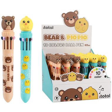 ROOST Multicolorstift B&auml;r & K&uuml;ken XL2370H 10 Farben