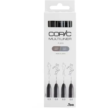 COPIC Multiliner 22075634 grau 4 St&uuml;ck