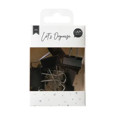 I AM CREATIVE Binder Clips Lets Organize 4035.14 schwarz, 25mm, 10 Stk.