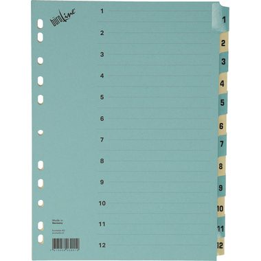 B&Uuml;ROLINE Kartonregister blau/beige A4 40550 1-12