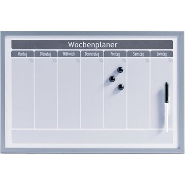 ZELLER Wochenplaner Metall 60x40 cm 11515 weiss