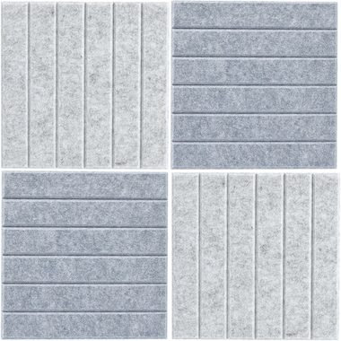 ZELLER Pinboard-Set, 4tlg. 30x30 cm 11579 hell-/dunkelgrau