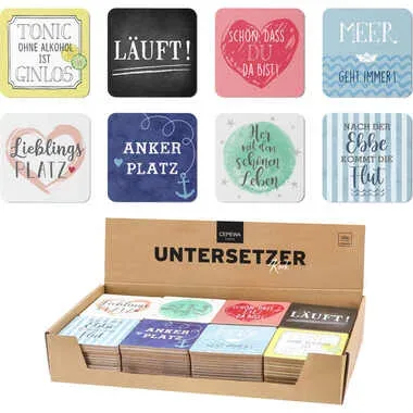 ROOST Untersetzer Kork 9.5x9.5cm 10039641 bunt 8-fach