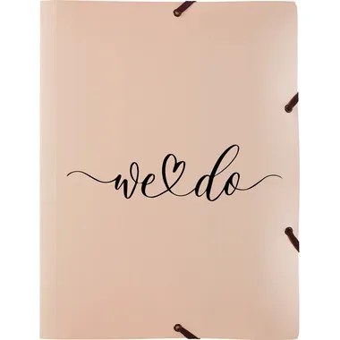 KOLMA Gummibandmappe Wedding A4 11.178.08 opak ros&eacute;gold,we do