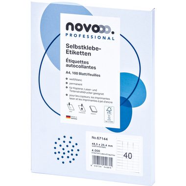 NOVOOO Etiketten 48.5x25.4mm 67144 weiss 4000 St&uuml;ck