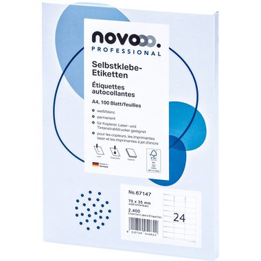 NOVOOO Etiketten 70x35mm 67147 weiss 2400 St&uuml;ck