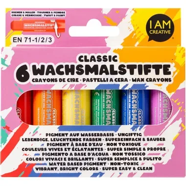 I AM CREATIVE Wachsmalstifte 4005.54 Classic 6 St&uuml;ck